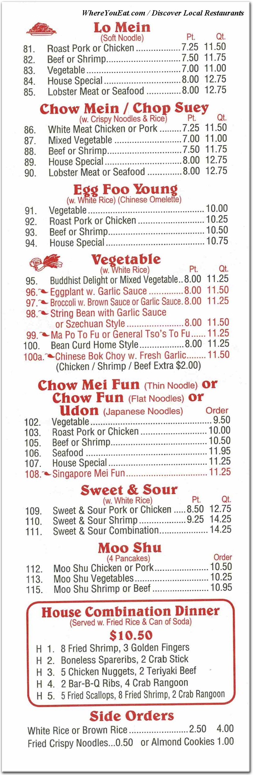 menu